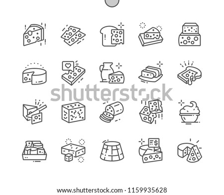 Cheese shop Well-crafted Pixel Perfect Vector Thin Line Icons 30 2x Grid for Web Graphics and Apps. Simple Minimal Pictogram