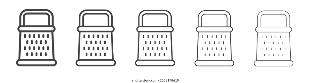 Icono de trituradora de queso Símbolo de ilustración delgada plana
