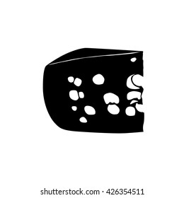 cheese silhouette on white background