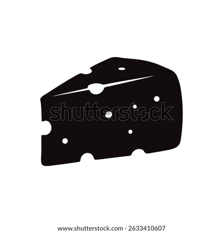 Cheese silhouette vector flat illustration design.