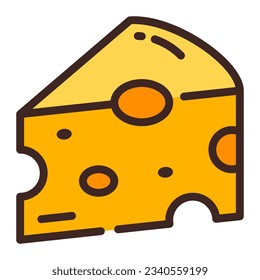 Cheese Simple Line Icon Symbol Logo