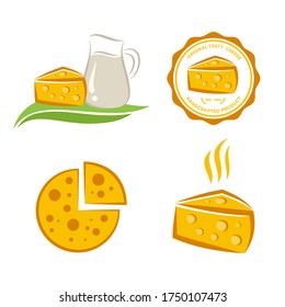 Käse einfaches, einzigartiges Symbol Logo für Geschäftswelt. Vektorgrafik einzeln.