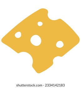 Cheese single 2 cute on a white background, vector illustration.