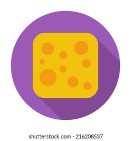 Cheese. Single flat color icon. Vector illustration.