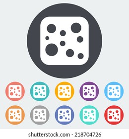 Cheese. Single flat icon on the circle. Vector illustration.