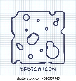 cheese sketch icon. Food symbol 