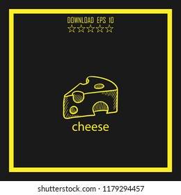 cheese sketch vector icon