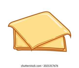 Cheese Slice Cartoon Illustrations thin