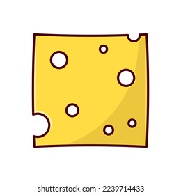 cheese slice cartoon vector icon illustration