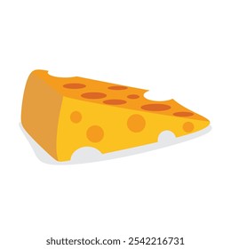 Cheese Slice or cheese Cartoon Vector Illustration design dairy product Food with white background 