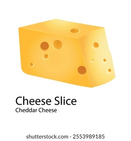 Cheese Slice Cheddar Cheese Illustration vector based drawing on whtie background Vol 01