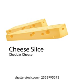 Cheese Slice Cheddar Cheese Illustration vector based drawing on whtie background Vol 03