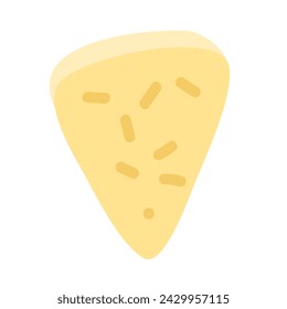 Cheese slice. Flat design. Vector hand drawn illustration on white background.