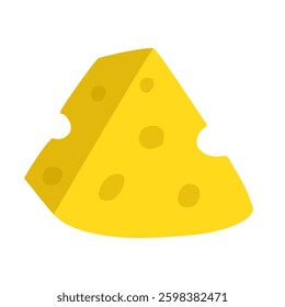 Cheese. Slice. Flat hand drawn vector illustration on white background.