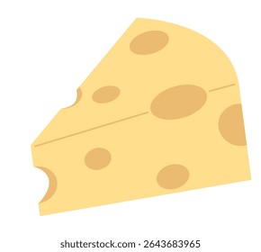 cheese slice flat style illustration