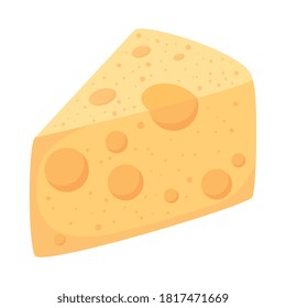 Käseschnitzerei auf weißem Hintergrund, Vektorgrafik-Design