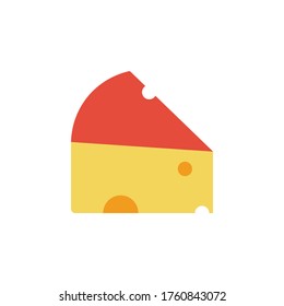 Baraja de queso, icono de la rebanada de Gouda. Elementos vectoriales de color simples de iconos de productos lácteos para ui y ux, sitio web o aplicación móvil