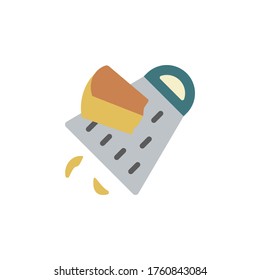 Cheese slice, cheese grater icon. Simple color vector elements of dairy product icons for ui and ux, website or mobile application