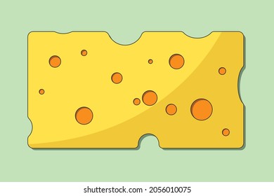 Cheese slice with holes icon - flat design