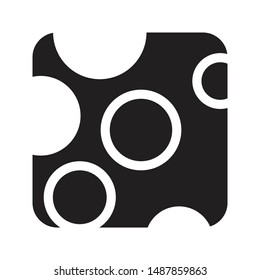 cheese slice icon black and isolated vector illustration