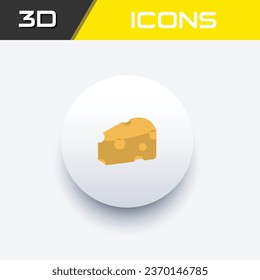 Icono de corte de queso, archivo editable de iconos 3D de negocios