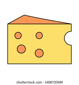 cheese slice icon cartoon vector illustration graphic design