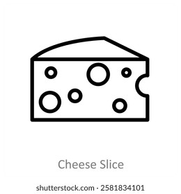 Cheese Slice and cheese icon concept