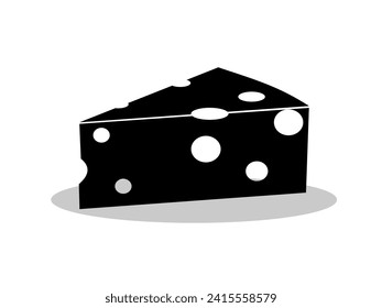 Cheese slice icon, dairy food, breakfast business Vector 