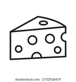 Icono de rebanada de queso, Icono de cuña de queso lácteo, Icono de queso aislado sobre fondo blanco..eps