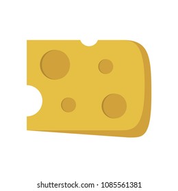 Cheese slice icon in flat design.