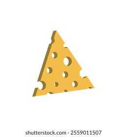 Cheese slice icon flat design