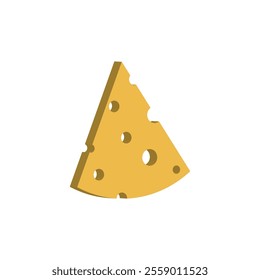 Cheese slice icon flat design