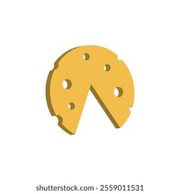 Cheese slice icon flat design