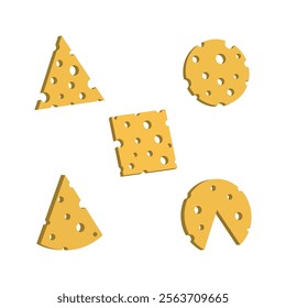 Cheese slice icon flat design