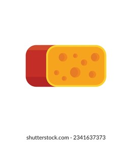 Icono de corte de queso. Ilustración plana del icono del vector del corte de queso para el diseño web aislado