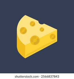 Cheese slice icon isolated on white background. Vector illustration.