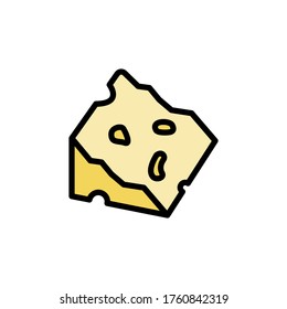 Icono de corte de queso. Color simple con elementos de vector de contorno de iconos de productos lácteos para ui y ux, sitio web o aplicación móvil