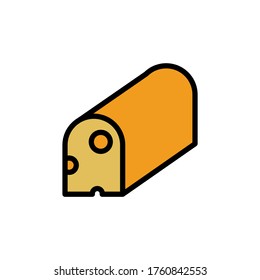Cheese slice icon. Simple color with outline vector elements of dairy product icons for ui and ux, website or mobile application
