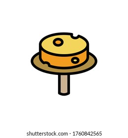 Icono de corte de queso. Color simple con elementos de vector de contorno de iconos de productos lácteos para ui y ux, sitio web o aplicación móvil
