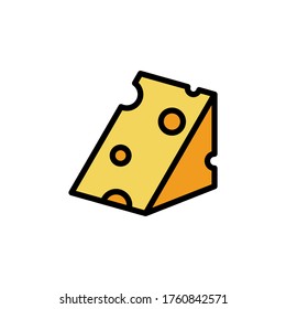 Icono de corte de queso. Color simple con elementos de vector de contorno de iconos de productos lácteos para ui y ux, sitio web o aplicación móvil
