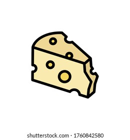 Cheese slice icon. Simple color with outline vector elements of dairy product icons for ui and ux, website or mobile application