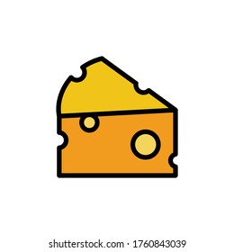 Icono de corte de queso. Color simple con elementos de vector de contorno de iconos de productos lácteos para ui y ux, sitio web o aplicación móvil
