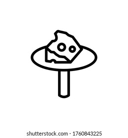 Icono de corte de queso. Línea simple, contorno de elementos vectoriales de iconos de productos lácteos para ui y ux, sitio web o aplicación móvil