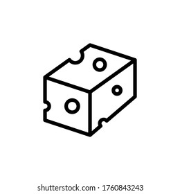 Cheese slice icon. Simple line, outline vector elements of dairy product icons for ui and ux, website or mobile application