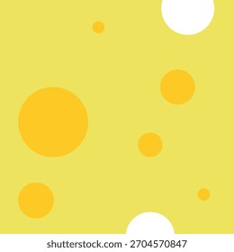 Ilustración de rebanada de queso con varios patrones de agujeros. Diseñado en un estilo plano limpio con tonos amarillos suaves, ideal para gráficos de alimentos, iconos, envases u otros.