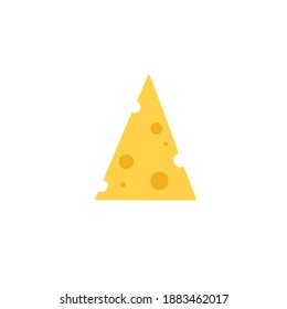 
Käsescheibe einzeln auf weißem Hintergrund. Milcherzeugnisse. Flache Vektorgrafik