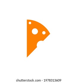 Cheese slice logo design vector template