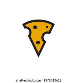 Cheese slice logo design vector template