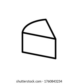 Käsescheibe, Mozzarella-Symbol. Einfache Linie, Umrisslinien, Vektorelemente von Symbolen für Milcherzeugnisse für i und ux, Website oder mobile Anwendungen