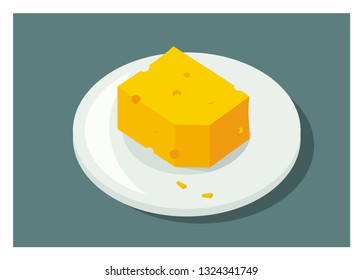 cheese slice on a plate
